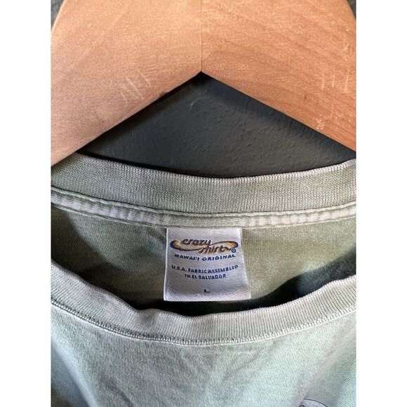 Vintage Crazy Shirts Mens Green Short Sleeve Bank of Dad T-shirt Size Large - Picture 3 of 3